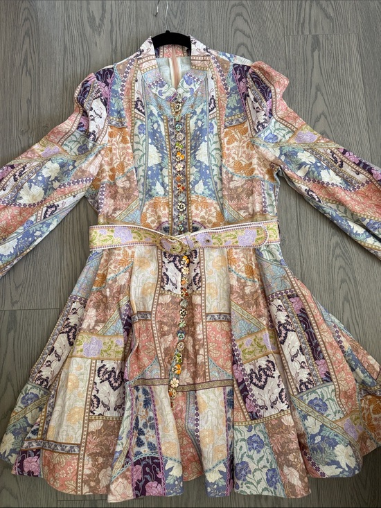 Zimmermann Dresses & Skirts - Zimmermann Pastel Patchwork Floral Mini Dress
